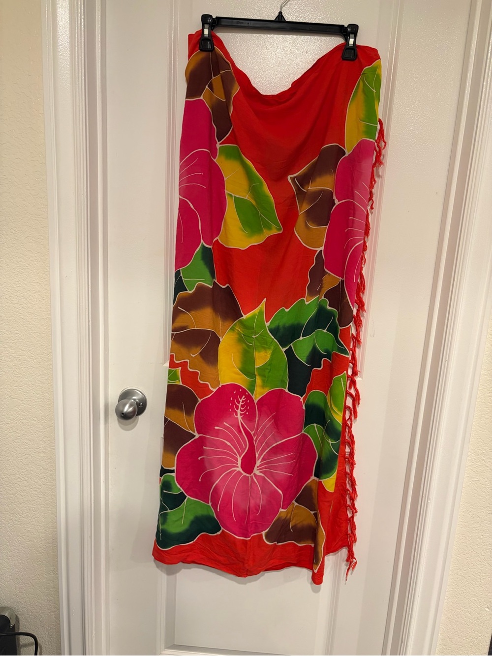 Vibrant Floral Red Sarong Wrap